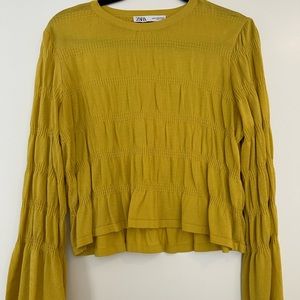 Mustard yellow ruffle top